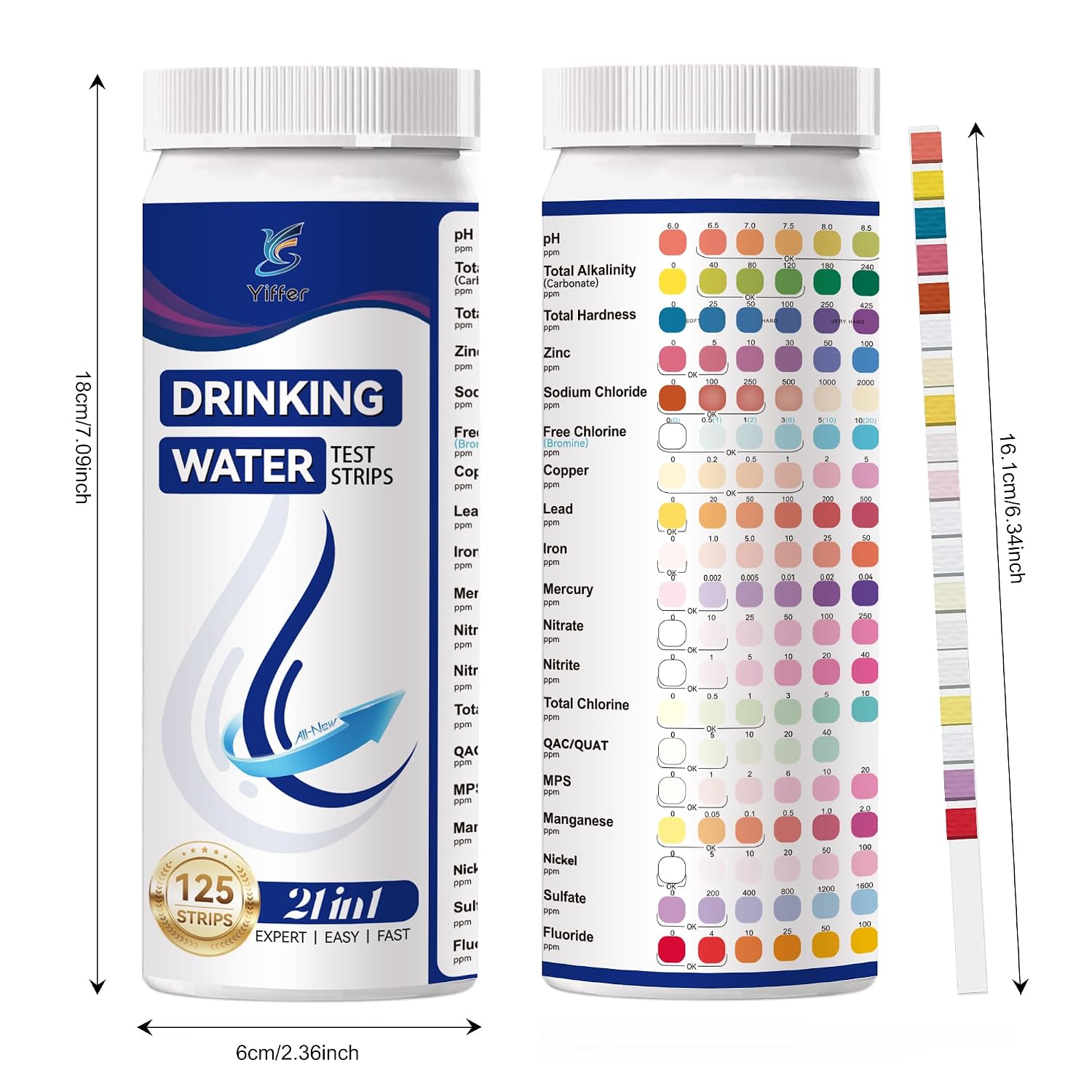 Thumbnail 6 de Yiffer water test strips, 125-count