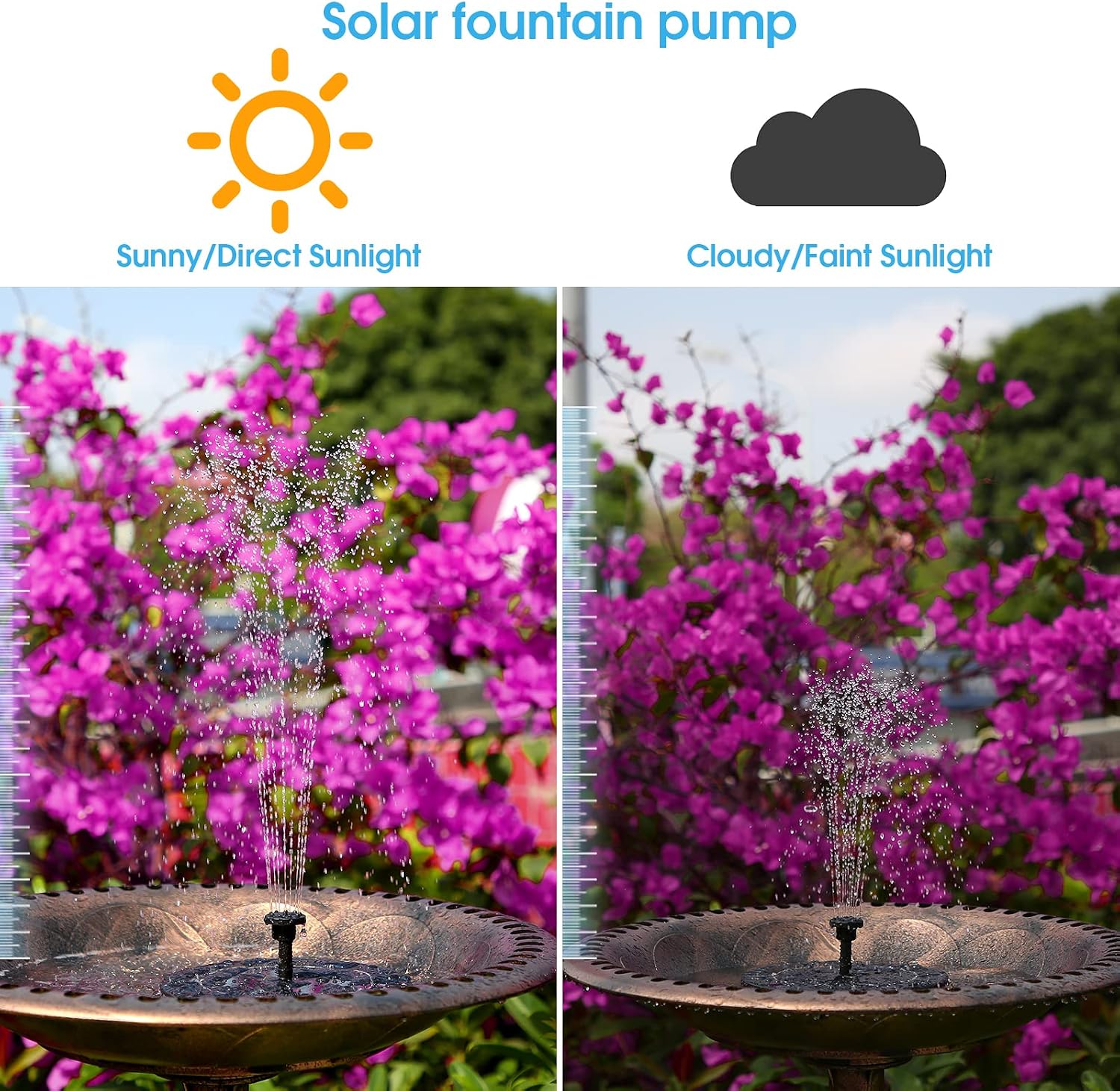 Detalle de Fontaine solaire extérieure AISITIN 3,5W flottante avec batterie et 6 buses