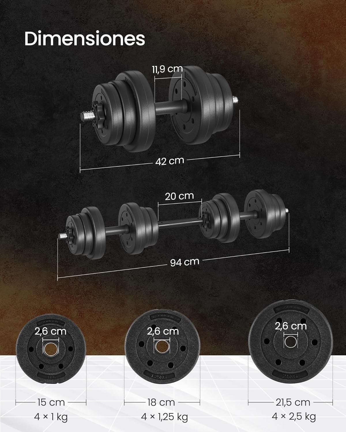 Thumbnail 4 de SONGMICS Mancuernas 2 en 1 20 kg