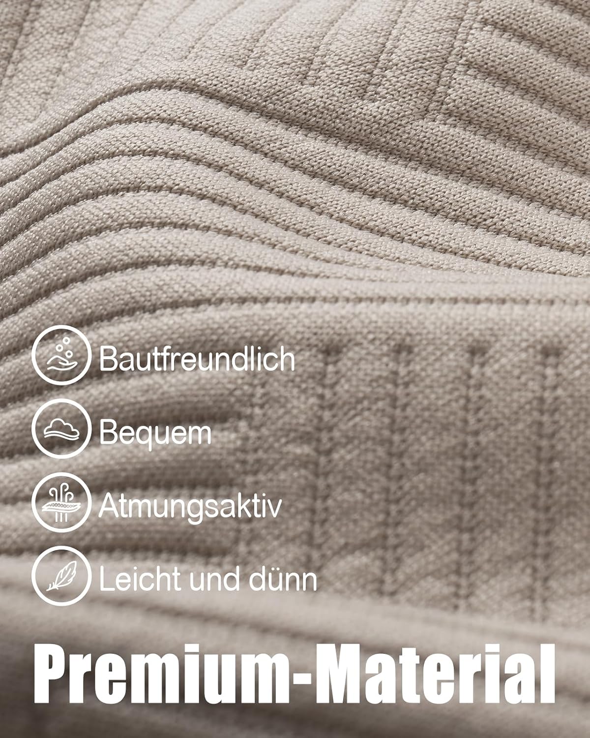 Detalle de HMIYA Herren Shorts Textur Stretch – bequeme Sommerfreizeit mit elastischem Bund und Taschen