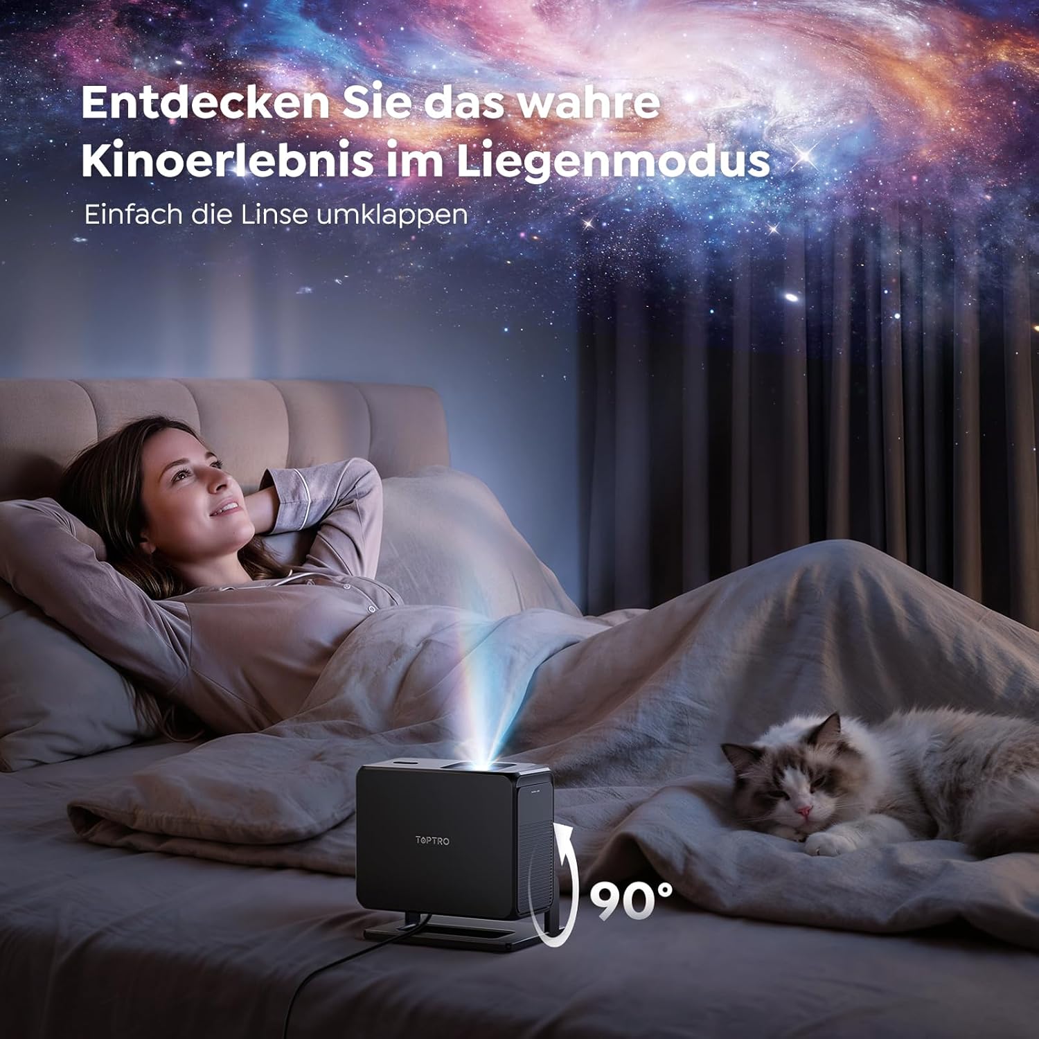 Thumbnail 4 de [Google TV & Offizielle Apps] TO PTOPRO TP3 Beamer 4K mit Autofokus, Trapezkorrektur und WiFi/Bluetooth