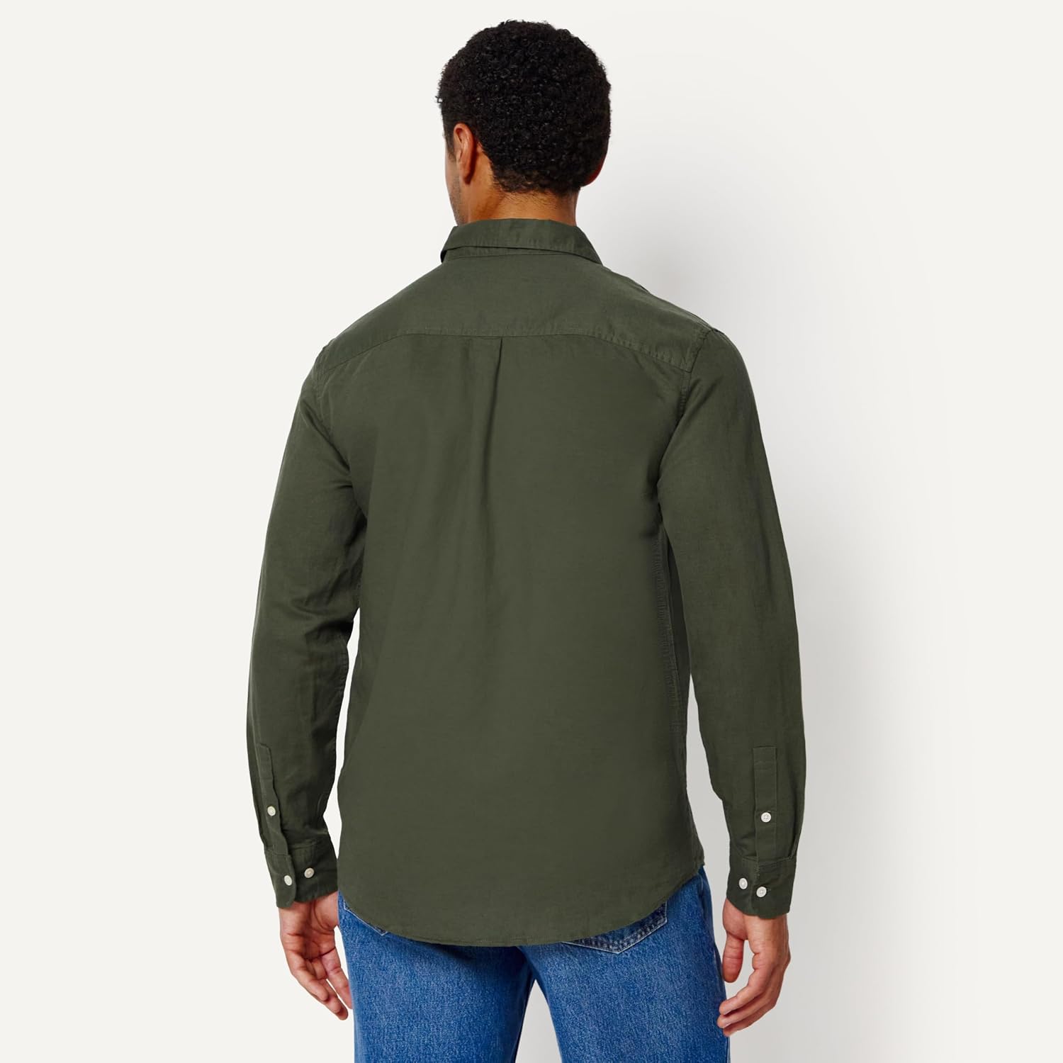 Detalle de Amazon Essentials Men's Regular-Fit Long Sleeve Linen Blend Shirt