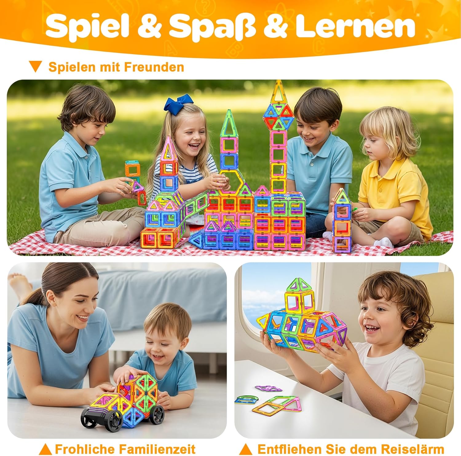 Thumbnail 5 de COOLJOYA Magnetische Bausteine mit 136 Teilen – magnetisches STEM-Spielzeug ab 3 Jahren