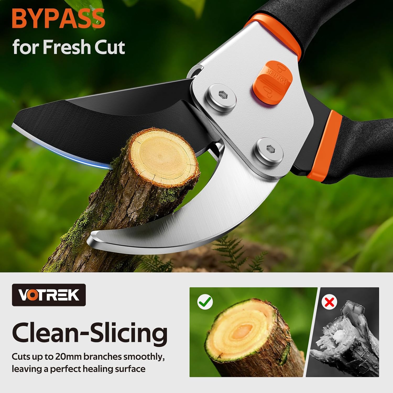 Detalle 2 de VOTREK Bypass Secateurs 8.5" SK5 steel blade ✂