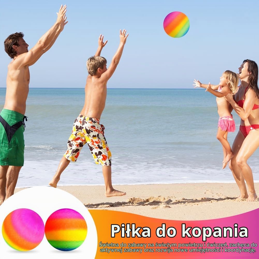 Detalle de OSDUE P2-CHQMUL241105-FBA – piłka do zabaw z PVC w tęczowych kolorach