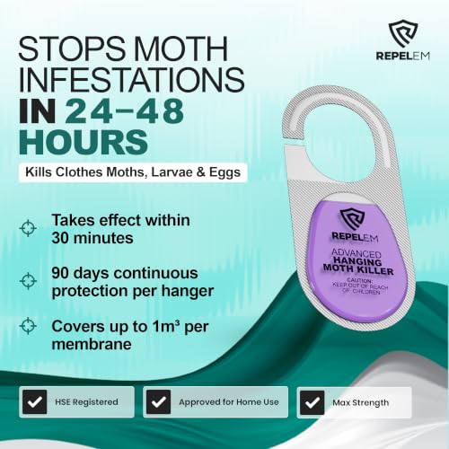 Detalle de REPELEM Hanging Moth Killer for Wardrobes - 4 Pack