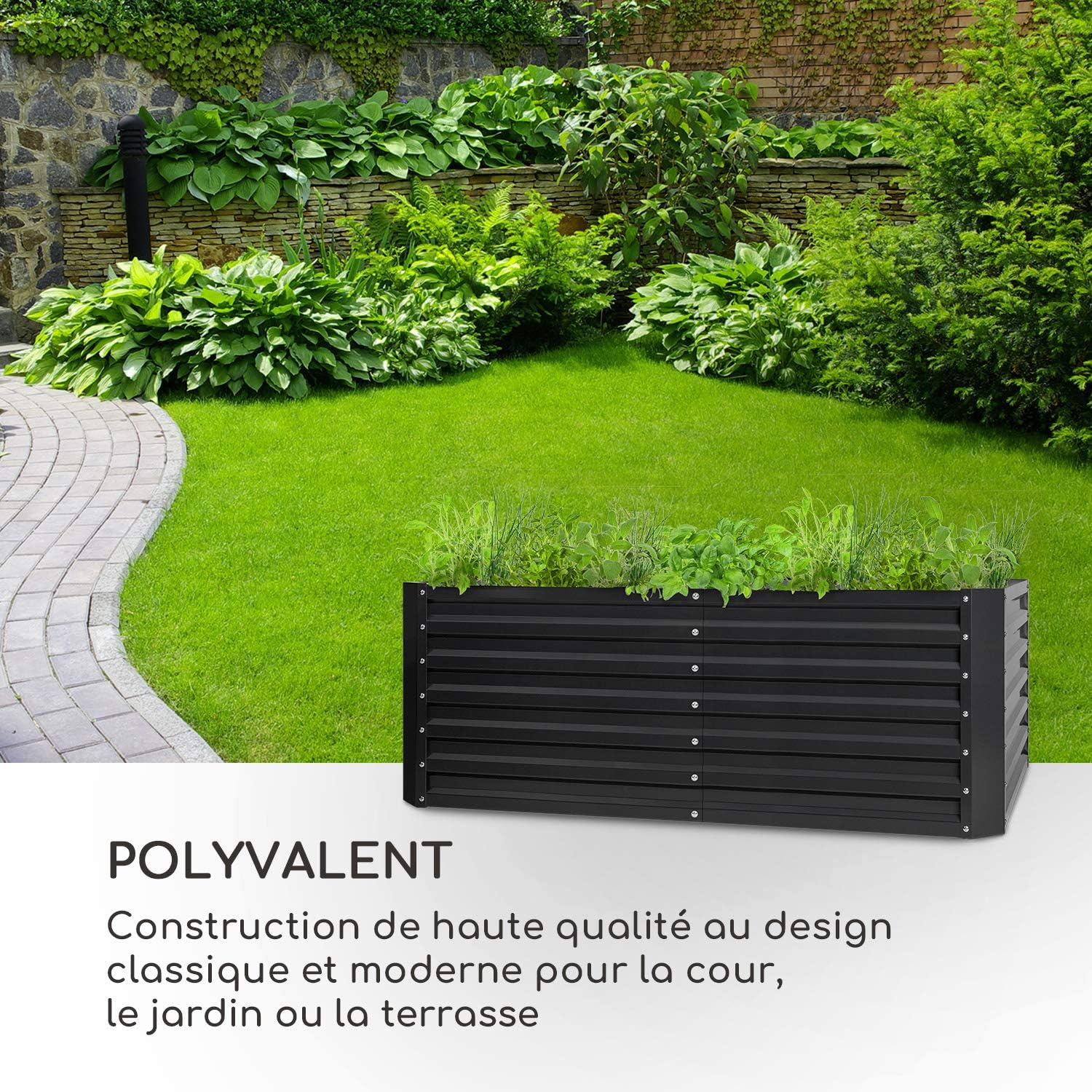 Detalle de Blumfeldt High Grow GDMB4-HighGro-200-AN Raised Bed, 1200L Steel