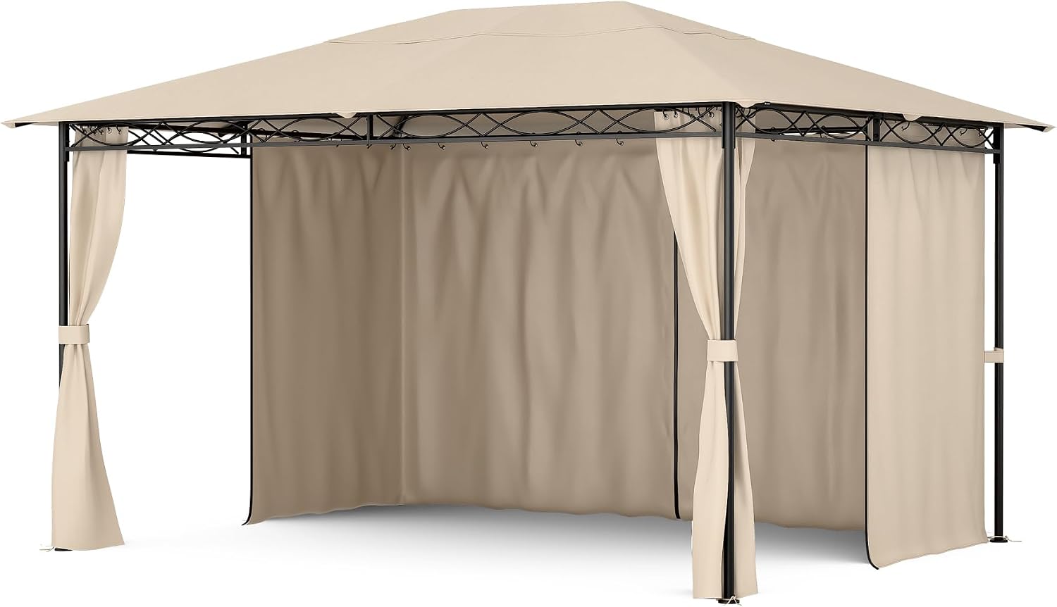 Detalle de blumfeldt Mondo 3x4m gazebo with steel frame, curtains and UPF 30+