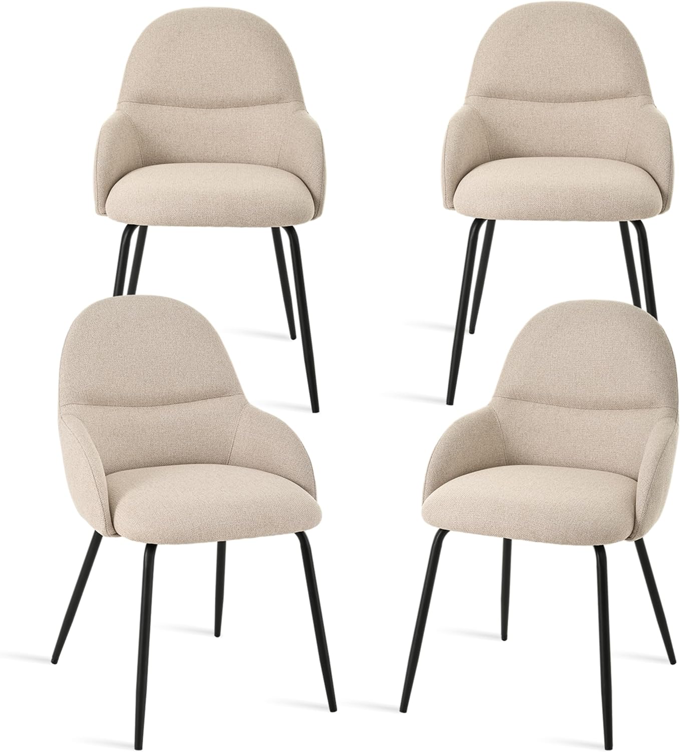 Detalle de Set 4 sedie con schienale ergonomico 150 kg