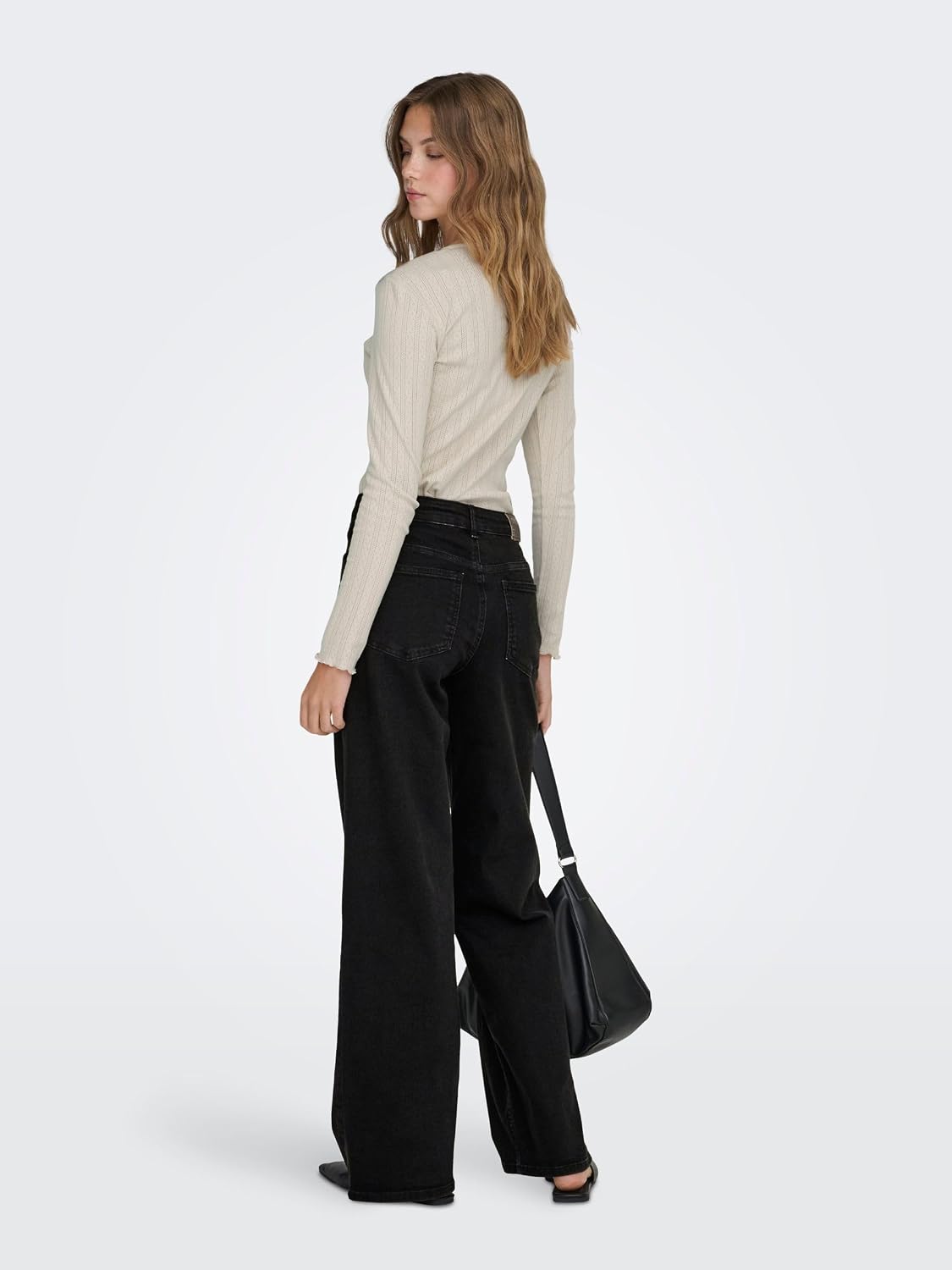 Detalle de ONLY Jeans mit weitem Bein ONLMADISON Hohe Taille – Damenjeans