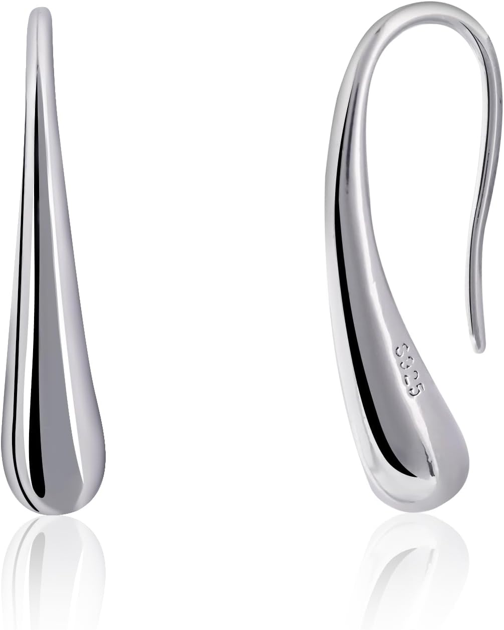 Detalle de Weviway S925 Sterling Silver Teardrop Pull-Through Earrings