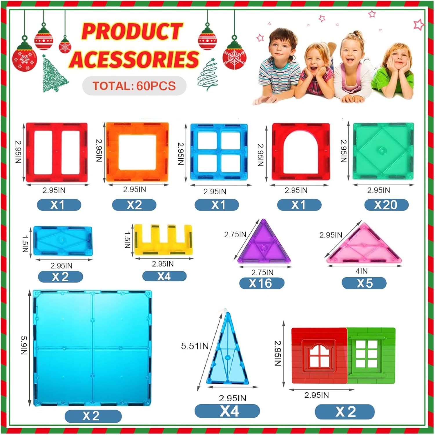 Thumbnail 5 de Magnetic Building Blocks 60PCS set