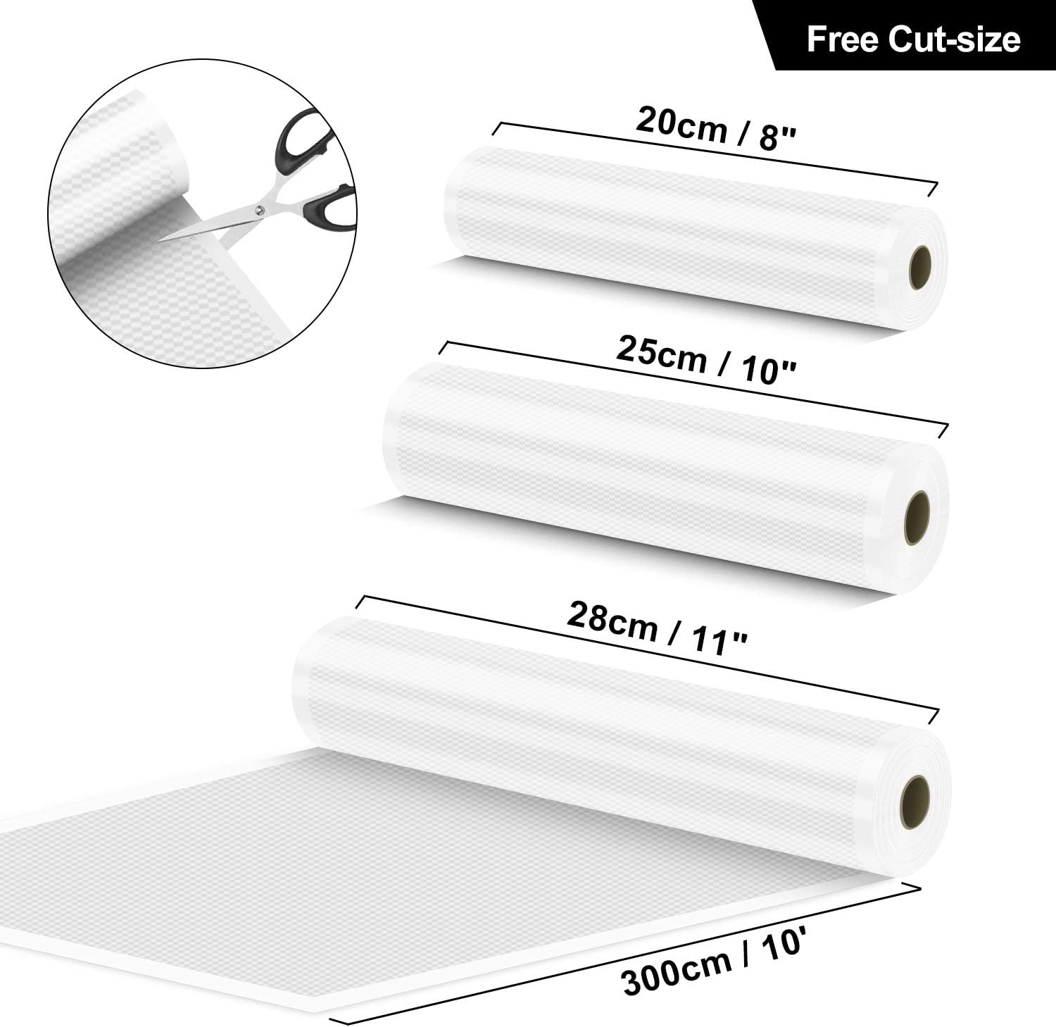 Detalle 2 de Sacchetti sottovuoto per alimenti 3 rotoli 20/25/28×300 cm (senza BPA) per macchina sottovuoto e sous vide