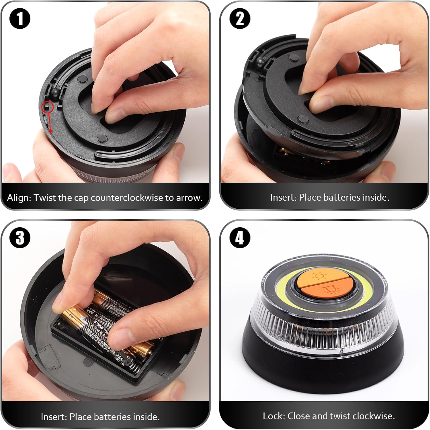Detalle 2 de Emergency Warning Light: LED Rotating Beacon with 3 Flash Modes, Battery-Powered Magnetic Mount
