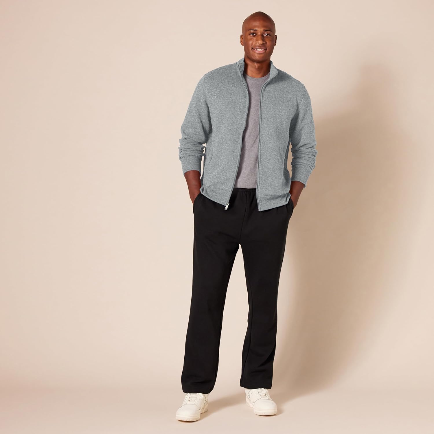 Thumbnail 6 de Amazon Essentials felpa in pile con zip e collo a lupetto, vestibilità classica uomo