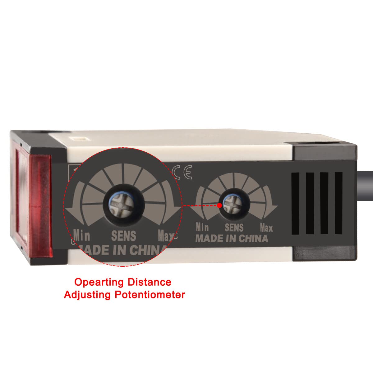 Detalle de Heschen Photoelektrischer Schalter E3JK-R4M2 (DC 12–24 V), Erfassungsabstand 4 m mit Reflektorblende