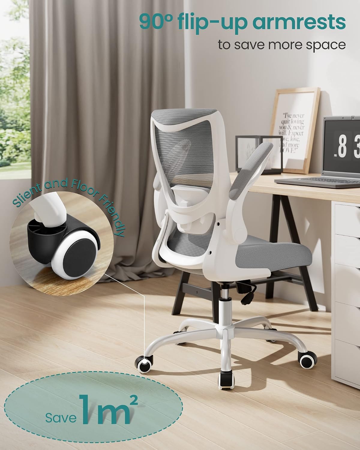 Detalle de MUXX.STIL Ergonomic Office Chair with Adjustable Lumbar Support and Flip-Up Arms