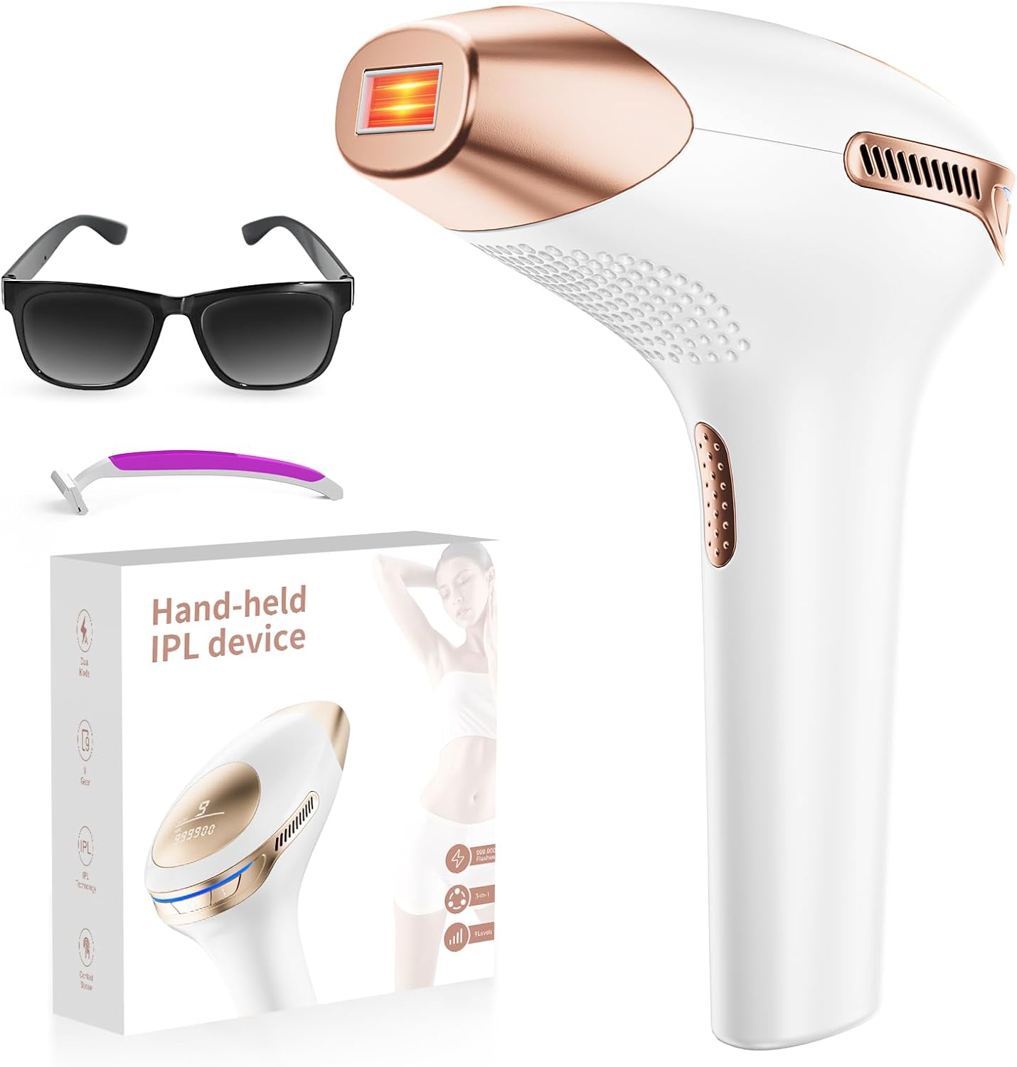 Detalle de 21J IPL Laser Hair Removal Device — 9 Energy Levels, 21J, at-home solution for face, bikini and body