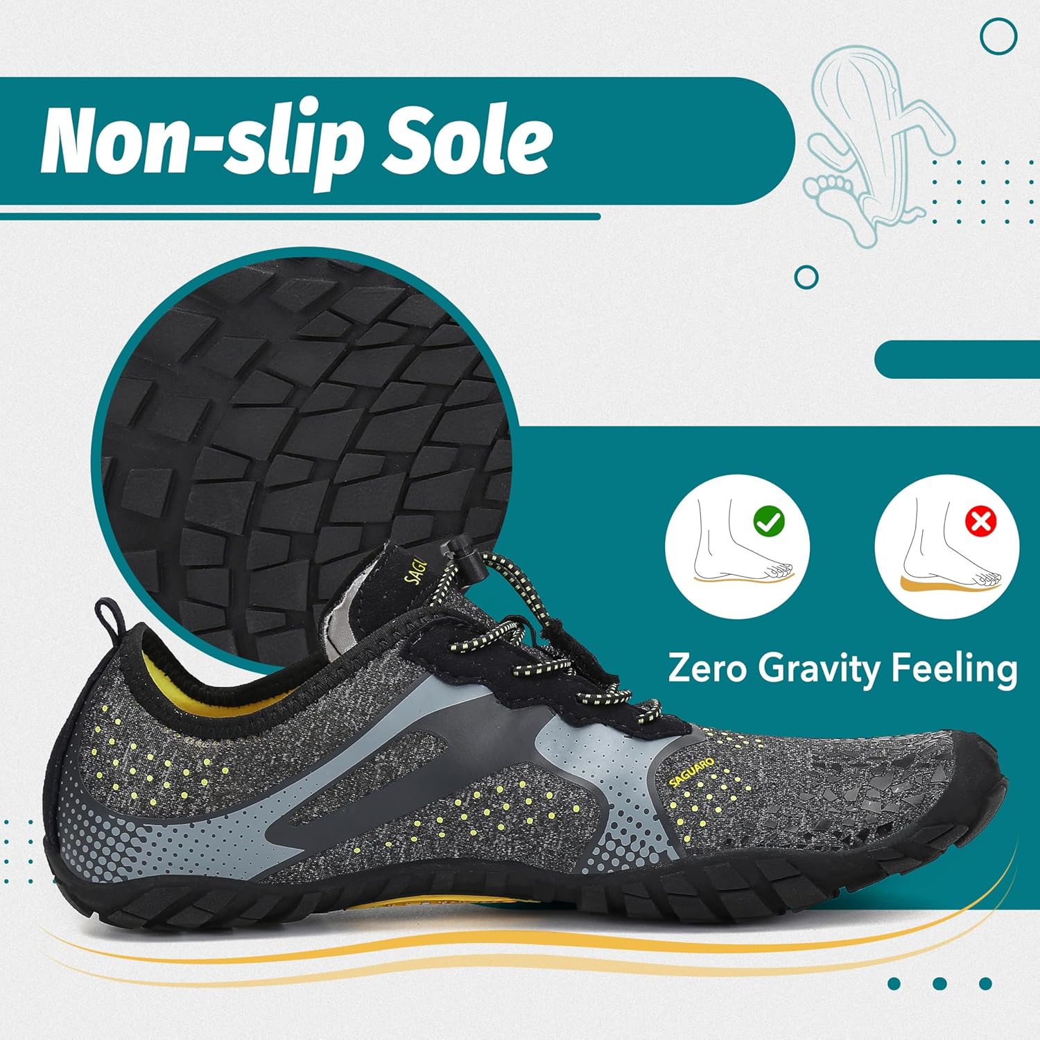 Thumbnail 4 de SAGUARO Scarpe Barefoot Uomo Donna – Minimaliste, Punta Extra-Larga e Suola Zero Drop per Trail e Palestra