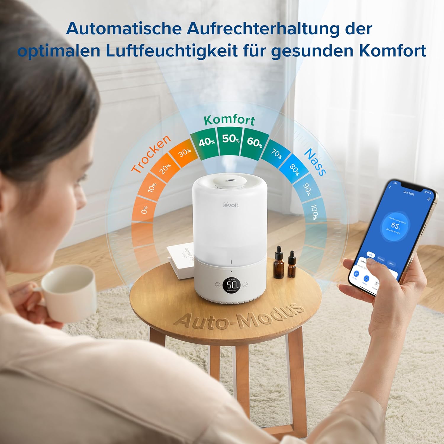 Thumbnail 6 de Levoit 3 L Luftbefeuchter 19 dB leise für Schlafzimmer 💧