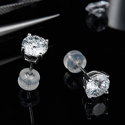 Detalle 2 de Moissanite Stud Earrings Sterling Silver 925 for Women