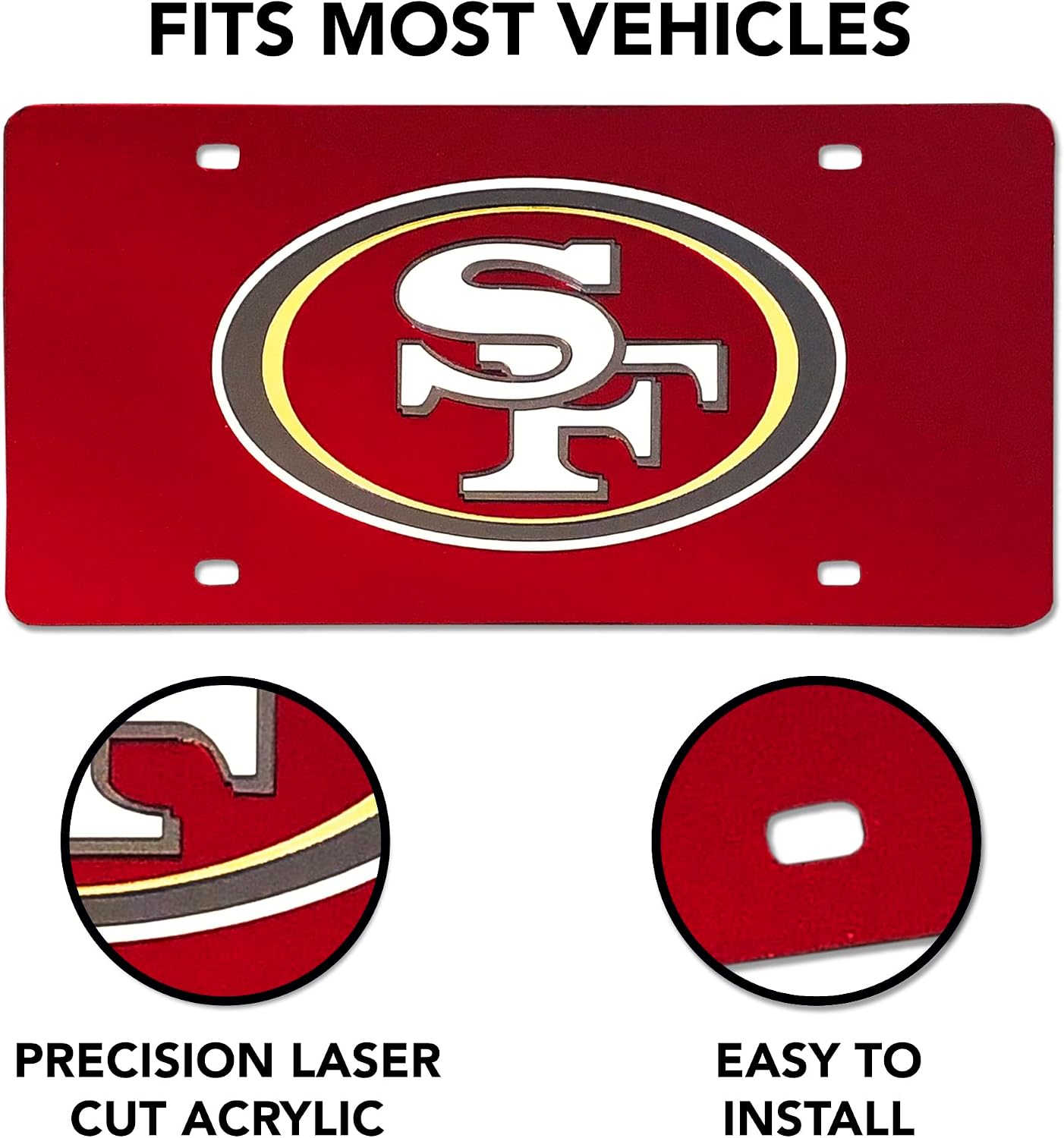 Detalle 2 de Rico Industries NFL Laser Tag (Chicago Bears Laser-Cut Auto Tag) — Navy Base