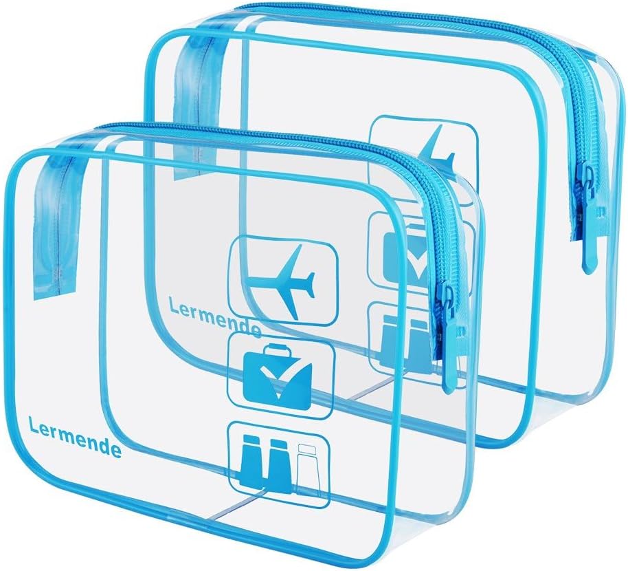 Detalle de Lermende Trousse de Toilette Transparente – 1 L, lot 2 bleu