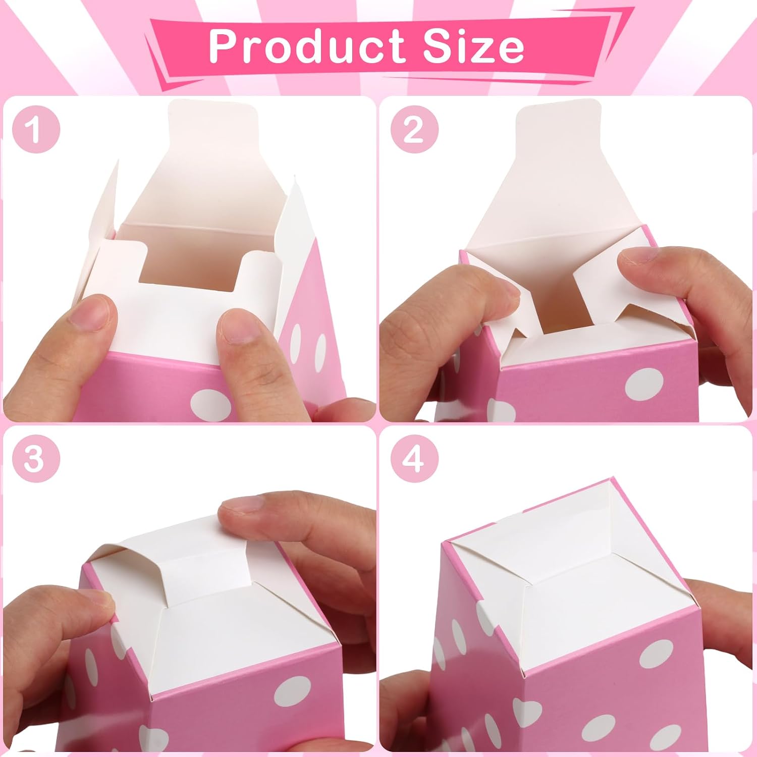 Detalle de GTNCE Rosa Popcorn Tüten Klein Papier 40Stück – Zwei Retro-Designs, lebensmittelecht