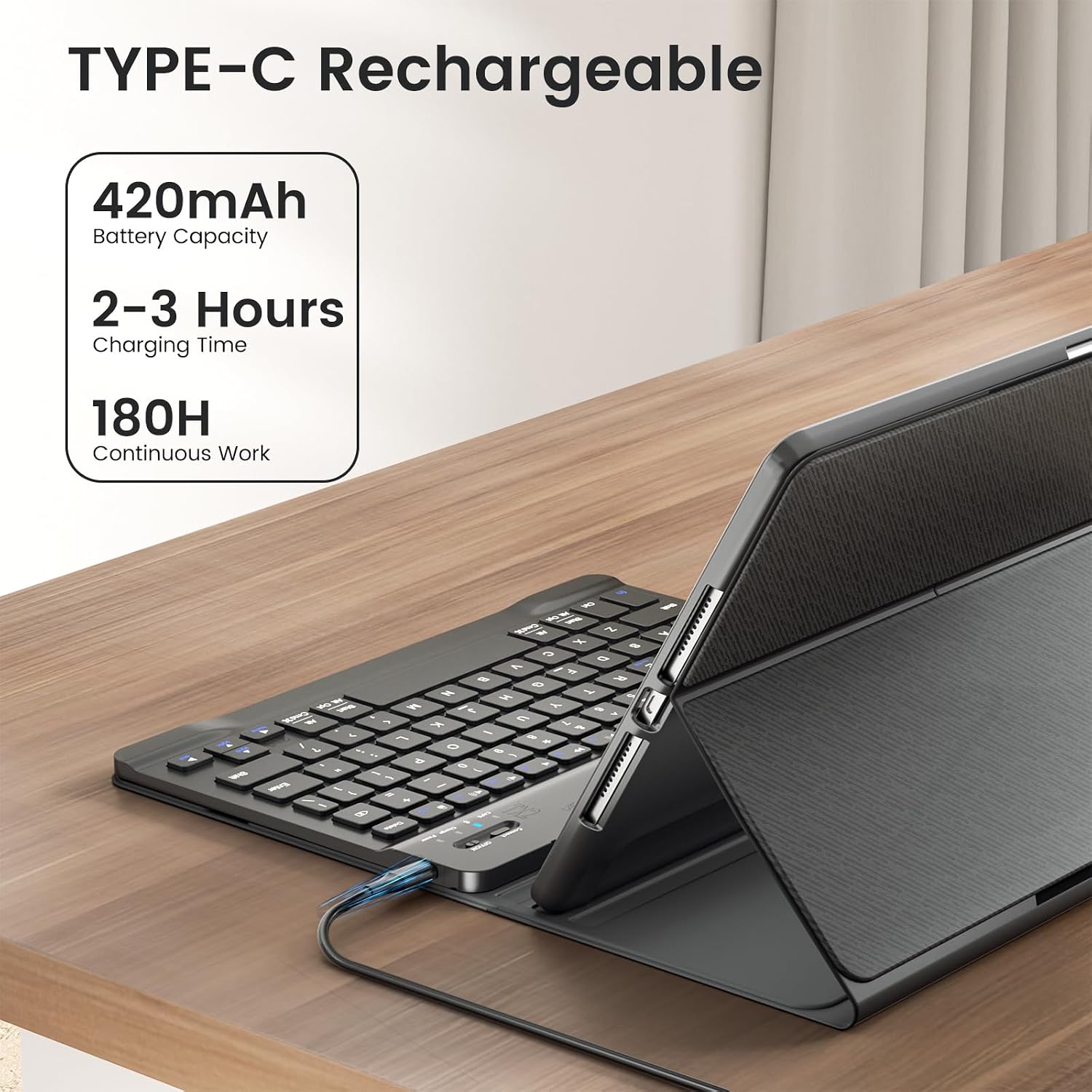 Thumbnail 4 de OYEEICE Anti-Falloff Keycap Keyboard for iPad 10th Gen 10.9-inch 🧾