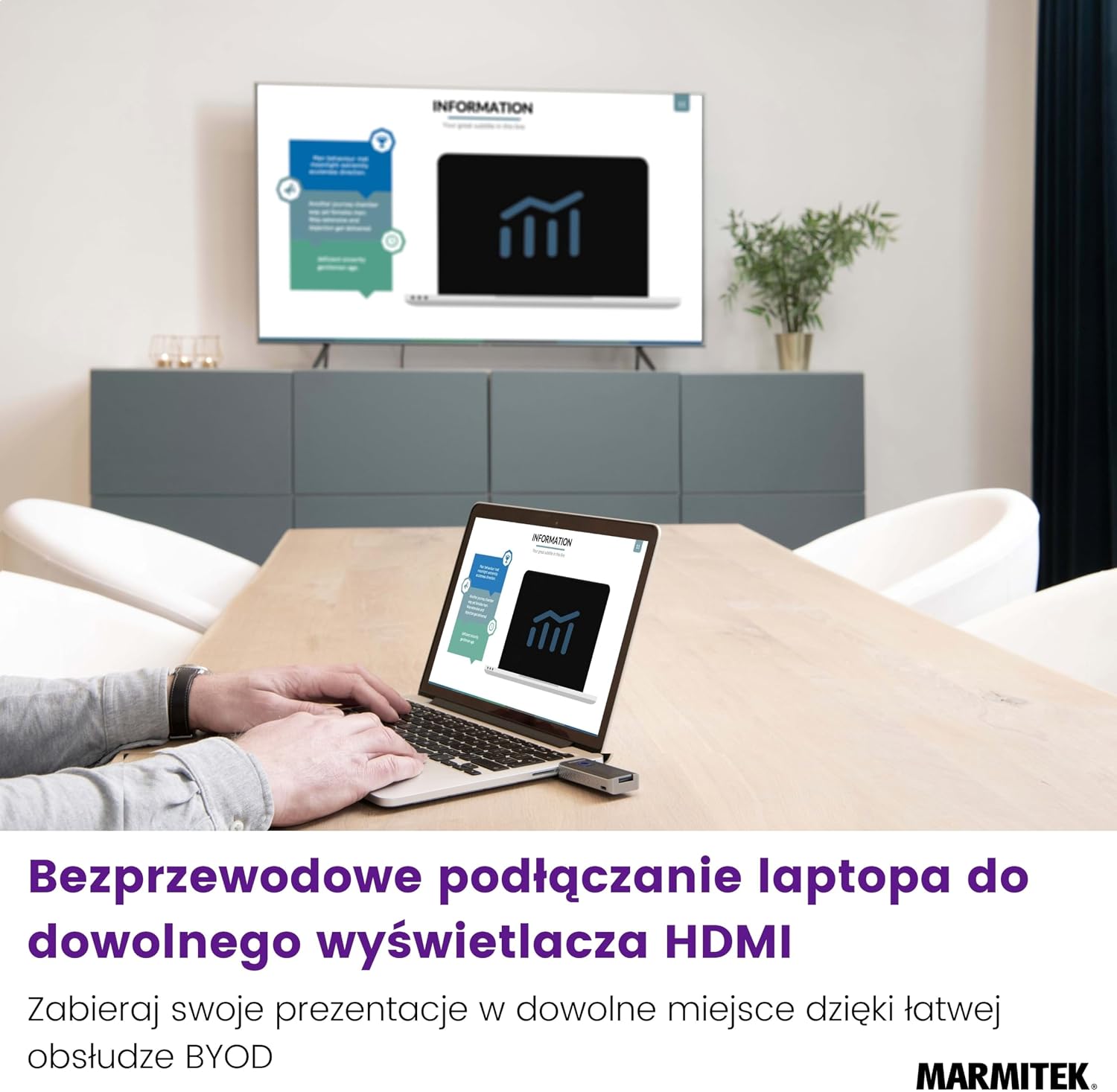 Detalle de Marmitek Stream S1 Pro – bezprzewodowy extender HDMI 1080p, USB-C, do 20 m