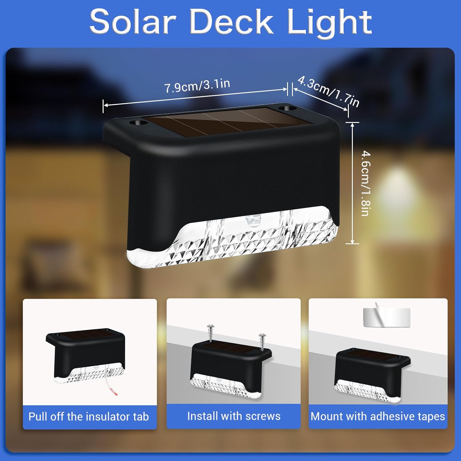 Thumbnail 6 de Caldarax 8 Pack Solar Fence Lights Garden – Cool White LED, Waterproof Outdoor Step Lights