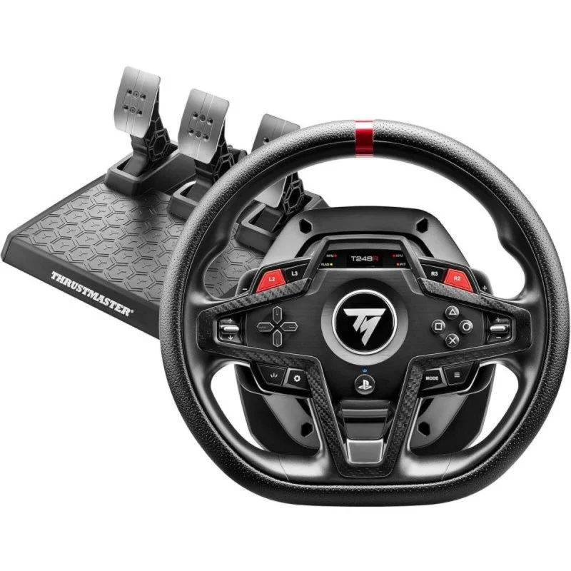 Thrustmaster T248R volante gaming con Force Feedback híbrido, LCD y aro de 28 cm