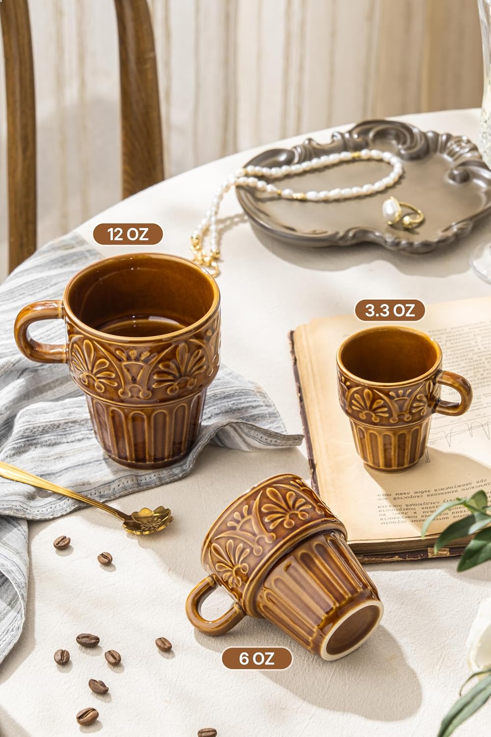 Detalle de Ceramic Espresso Cup Set, 6 oz