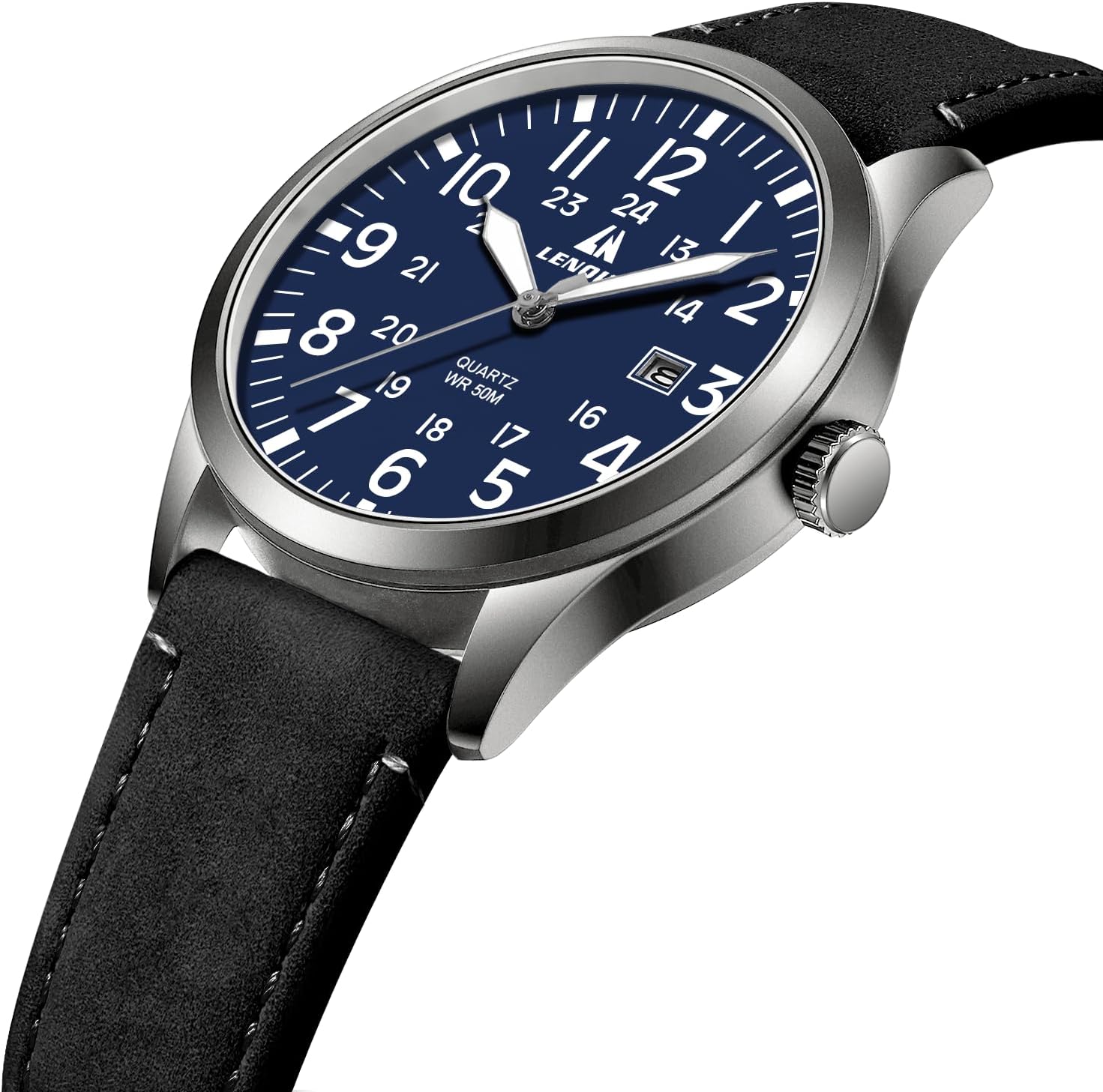 Thumbnail 2 de LN LENQIN Herren Militär-Uhr mit Analog-Quarz, Datumsanzeige & 30M Wasserdichtheit