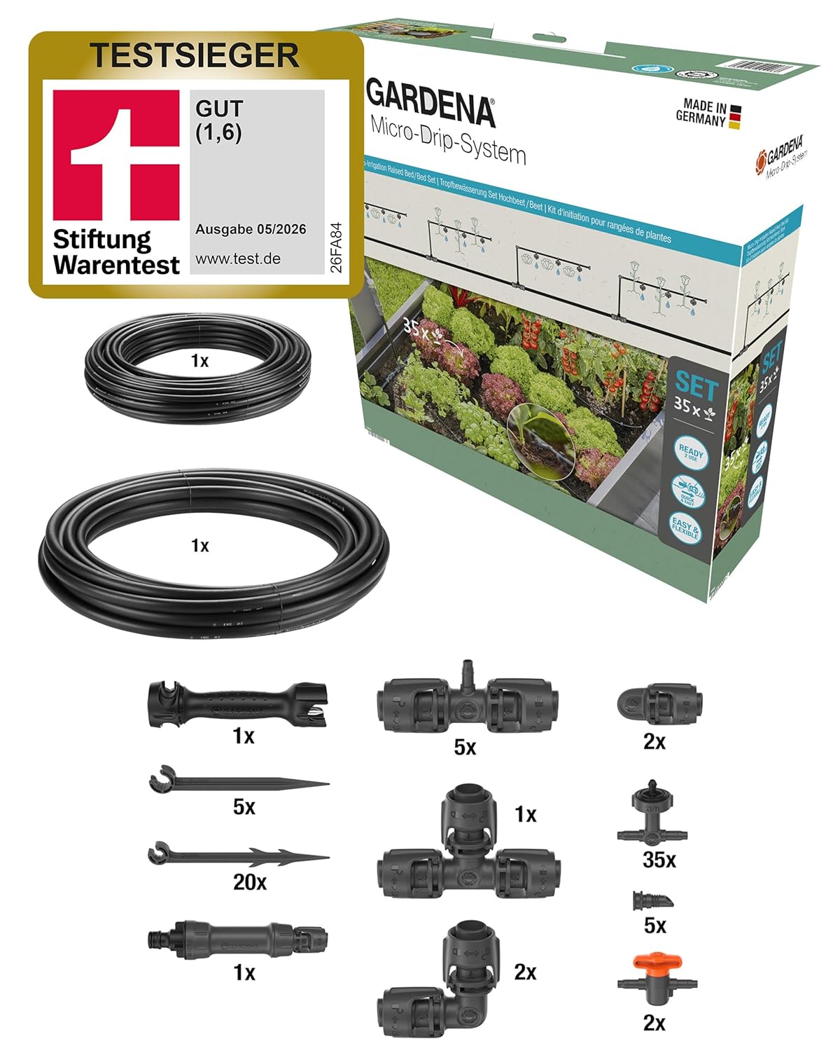 Detalle 2 de Gardena Micro-Drip-System Tropfbewässerung Set Hochbeet/Beet (35 Pflanzen) – 13455-20