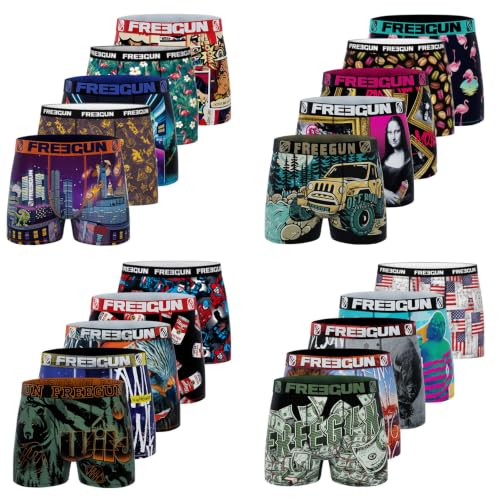 Detalle de FREEGUN Boxer Caleçon Enfant Sport – Lot de 5 Bleu MLT (12/14 Ans)