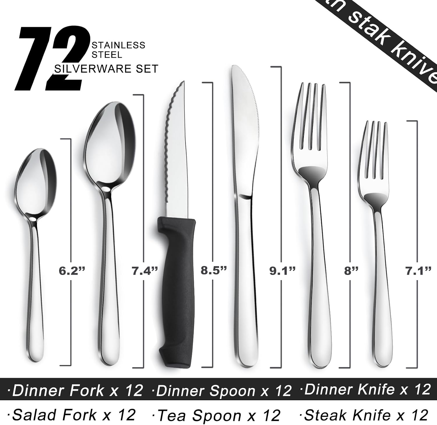 Detalle de Pleafind 72-Piece Flatware Set