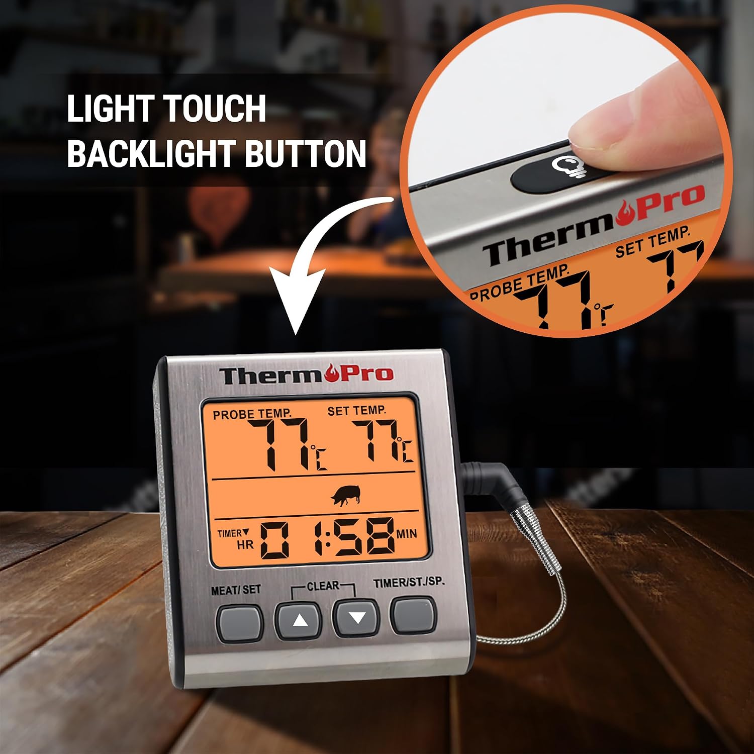 Detalle 2 de ThermoPro TP16S termometro digitale carne, 300 °C