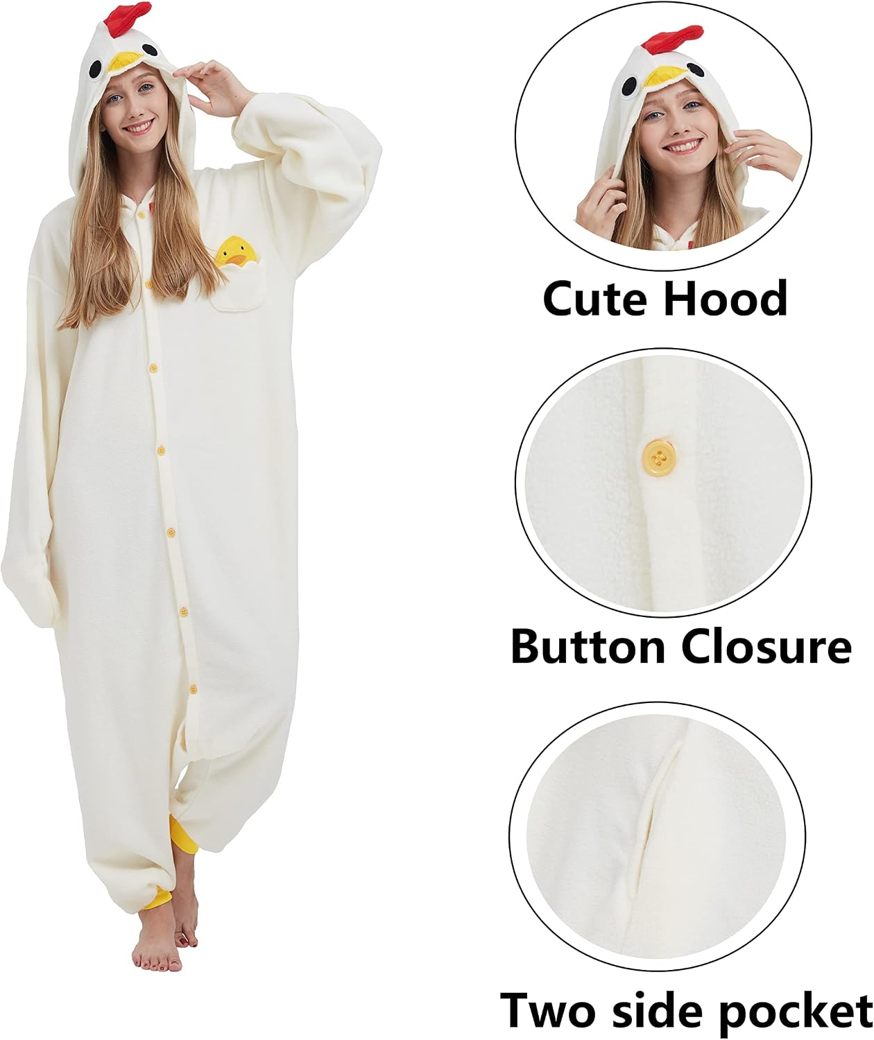 Detalle 2 de SimZoo Tier Onesie Pyjama aus 100 % Fleece