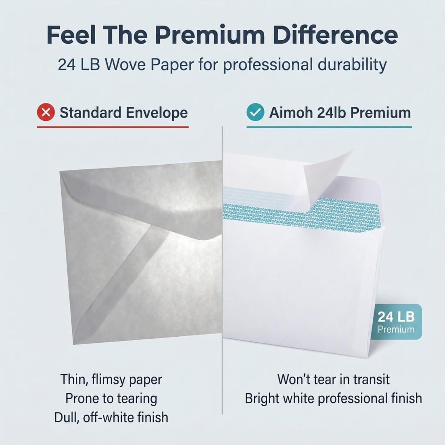 Detalle de Aimoh #10 Security Mailing Envelopes Letter Size, Self Seal, 100 Count