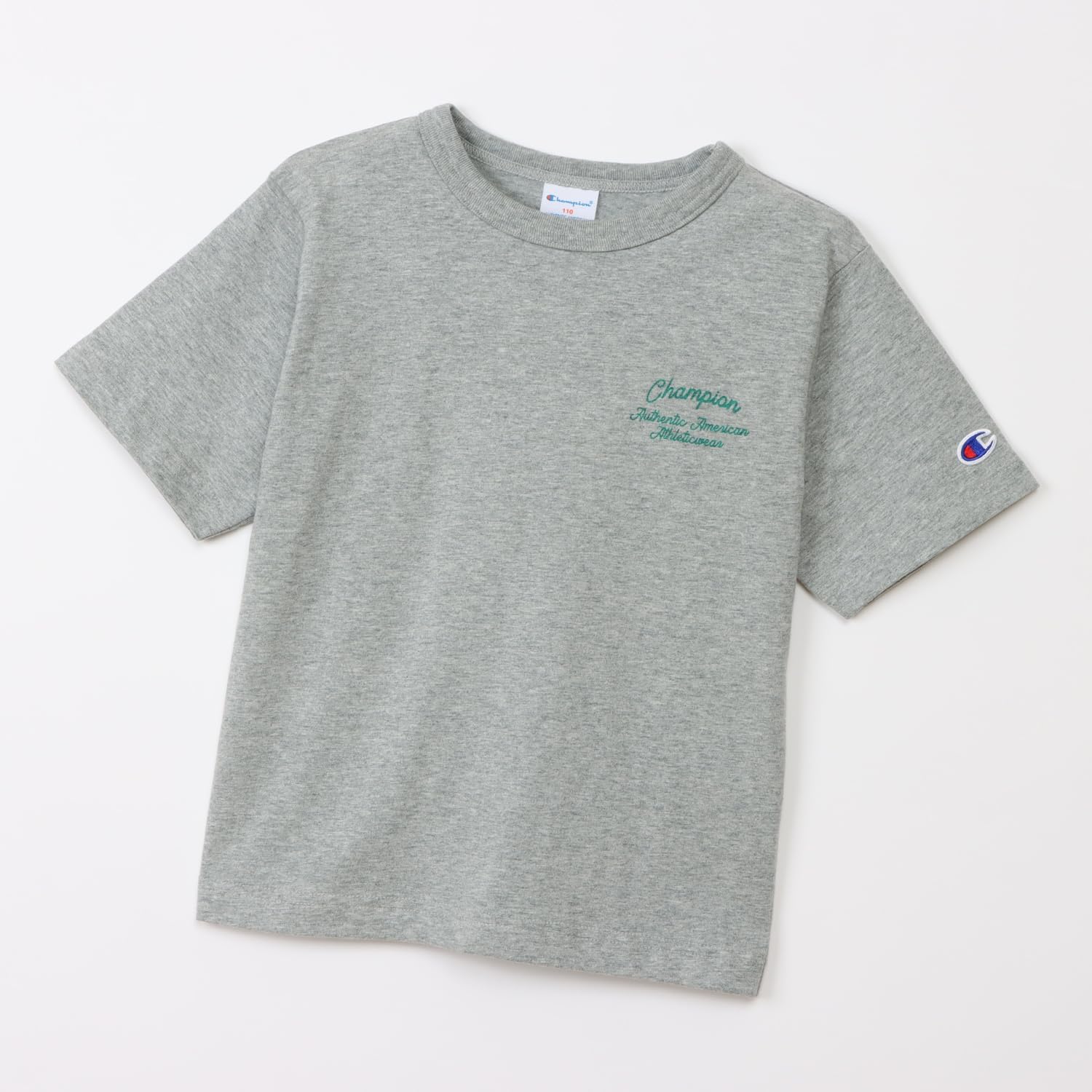 Detalle de Champion CK-D315 キッズ半袖Tシャツ 綿100% リラックスフィット 胸・背中ロゴプリント