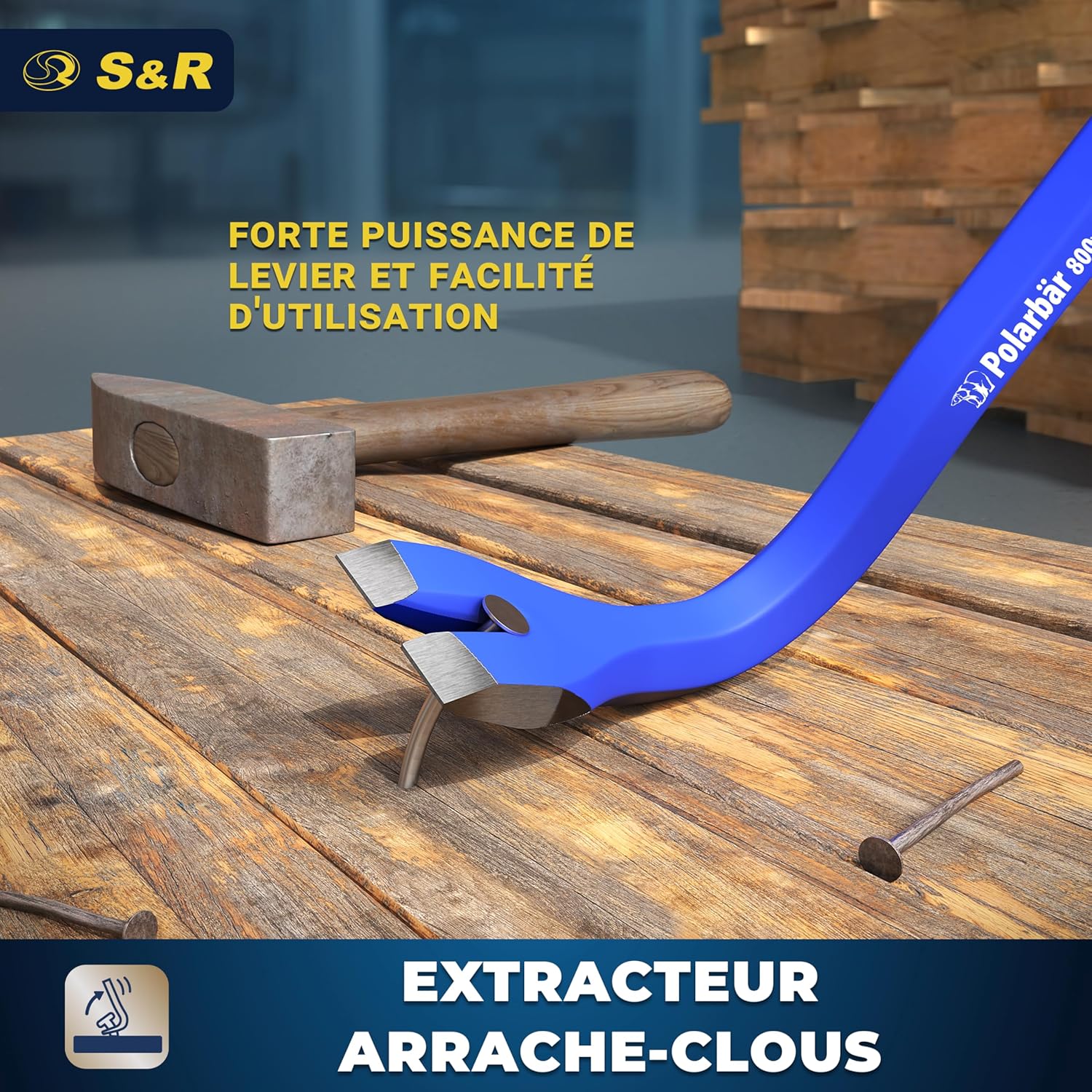 Thumbnail 4 de S&R - Kit Professionnel de Pieds-de-Biche 50 cm et 80 cm (500x16 mm et 800x18 mm) pour Démolition et Découpage