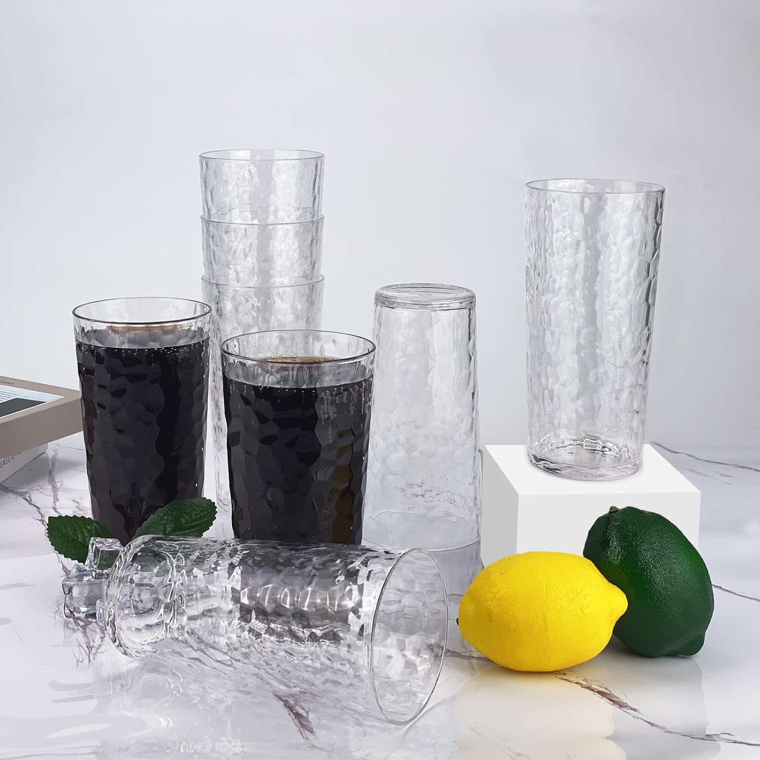 Detalle 1 de Yalin TG142 höga akrylglas, 24 oz, stapelbara och BPA-fria, 8-pack