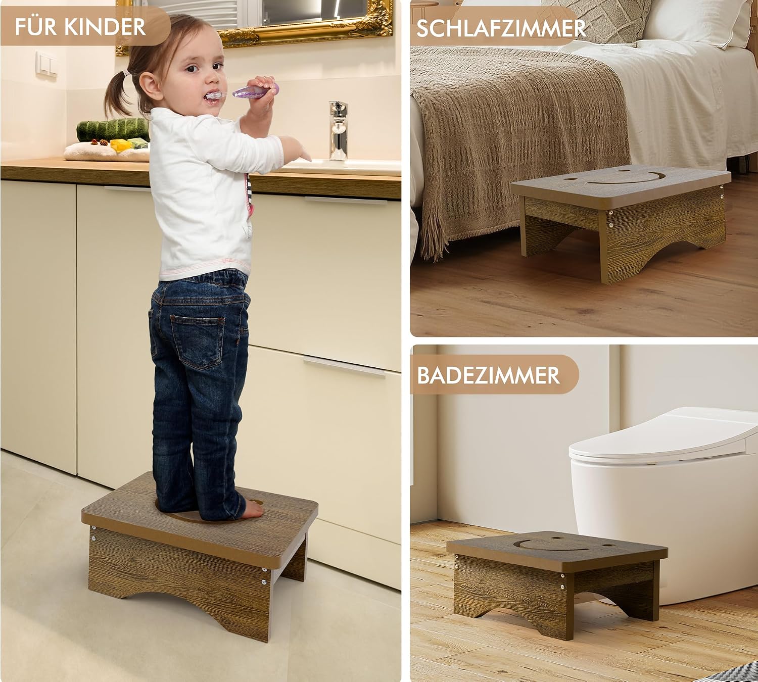 Detalle de HFHOME Tritthocker 40 × 32 × 14 cm