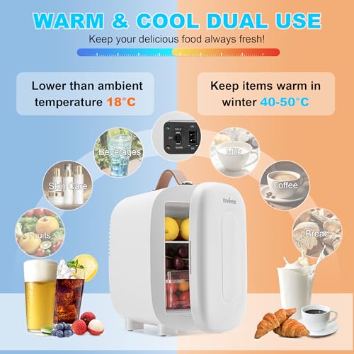 Detalle de Enventor Mini Fridge 4 Litre/ 6 Can: Portable Cooler and Warmer with AC + 12V DC