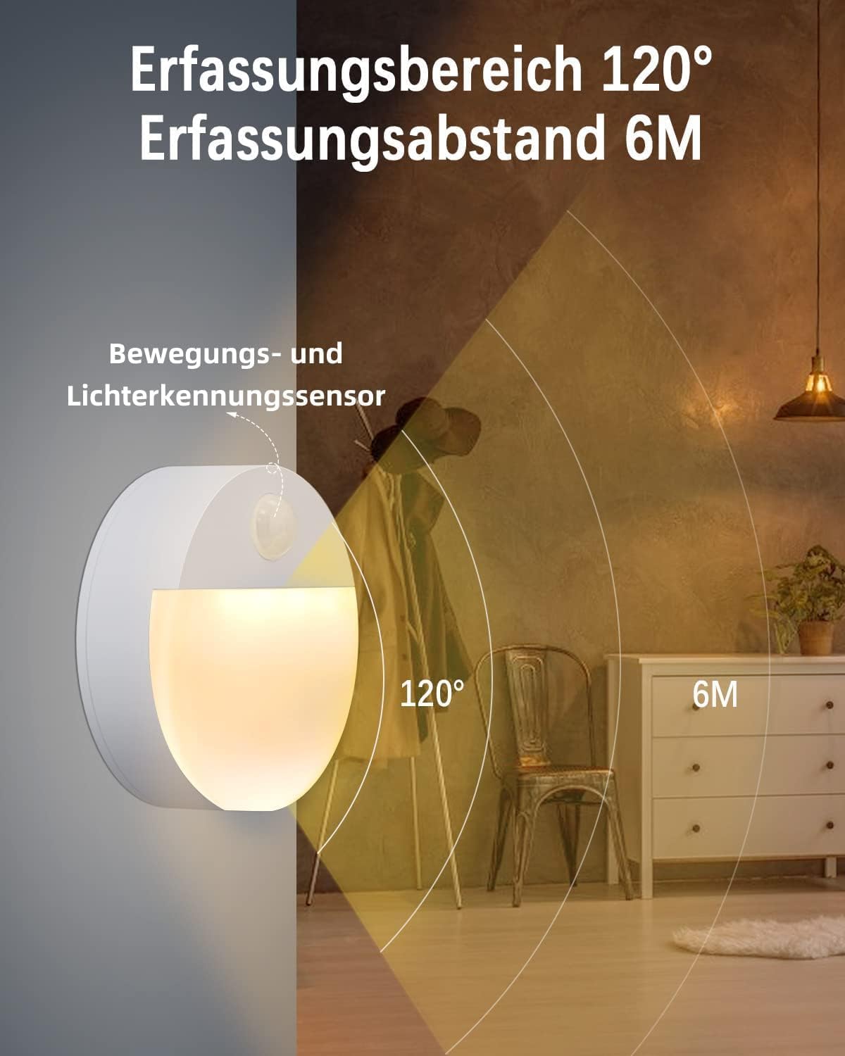Detalle 2 de FLOWood Nachtlicht 8 Stück Warmweiß