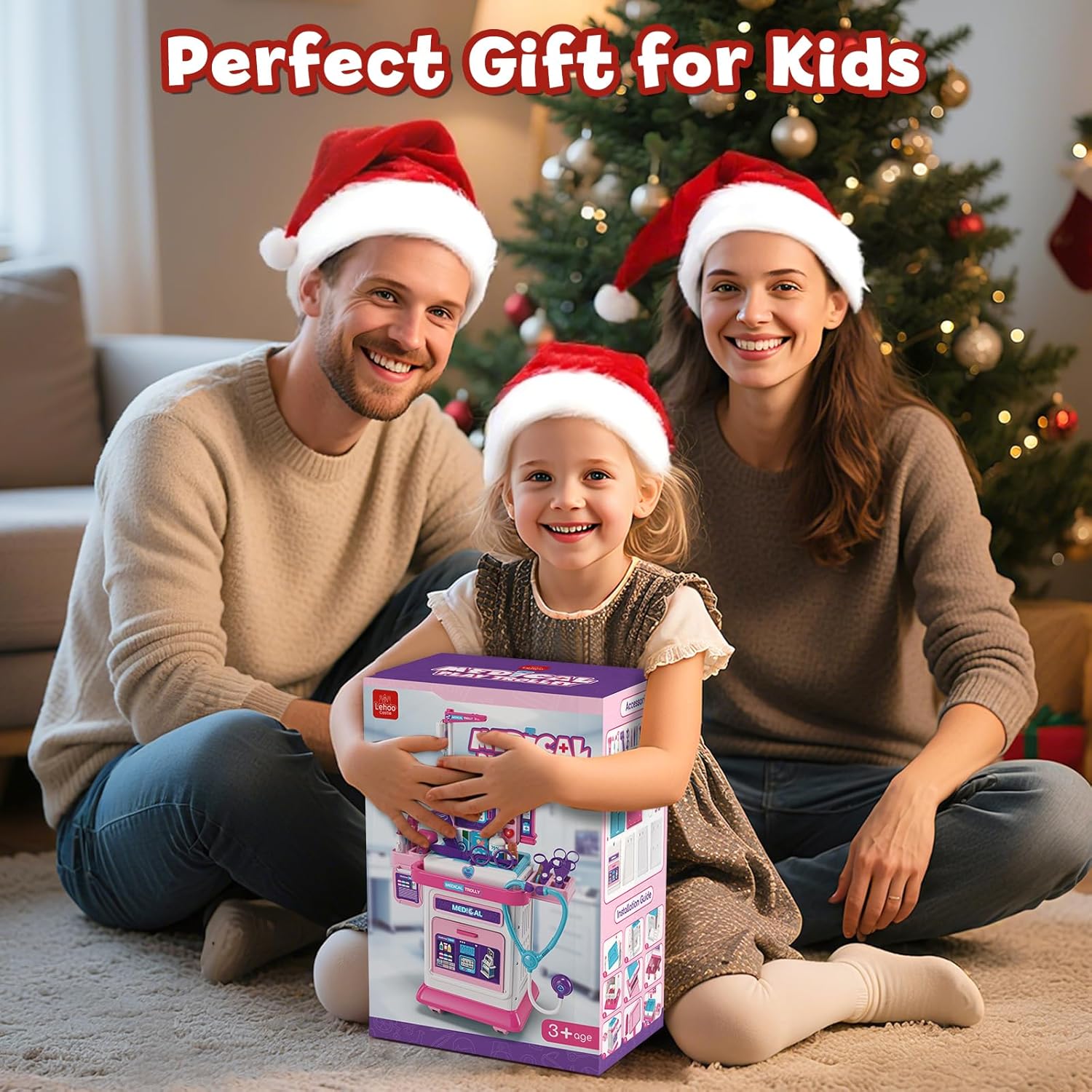 Thumbnail 6 de Lehoo Castle Kids Doctors Set (Pink) with Medical Trolley, sound & light play dashboard