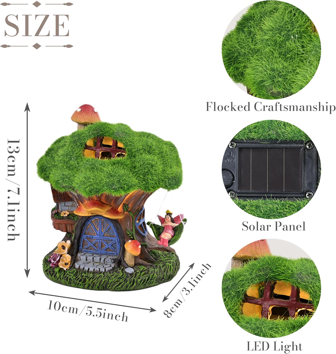 Thumbnail 6 de TERESA'S COLLECTIONS Solar Fairy Tree House 13CM