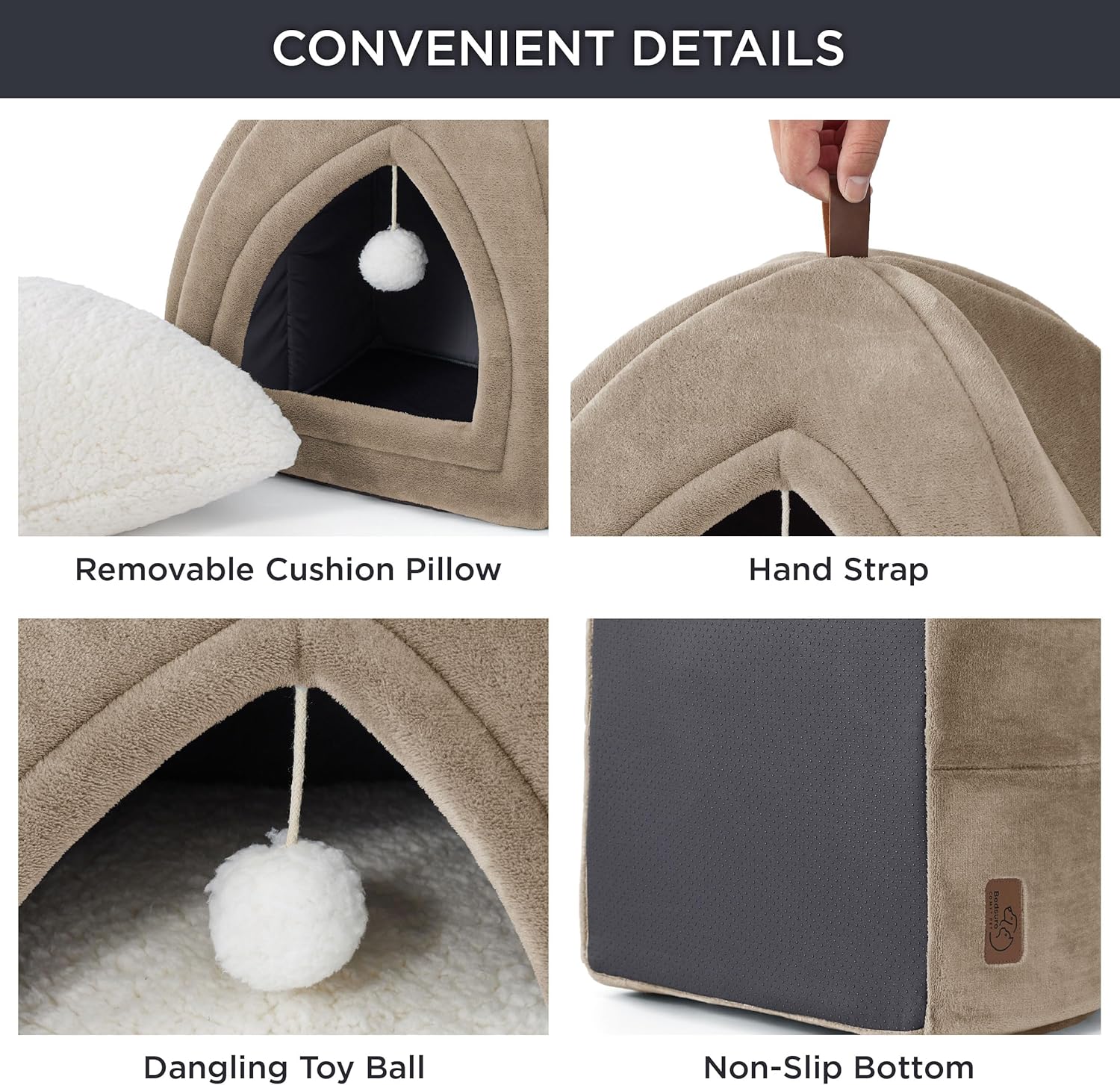 Thumbnail 3 de Bedsure Cat Cave Bed Indoor Large Flannel