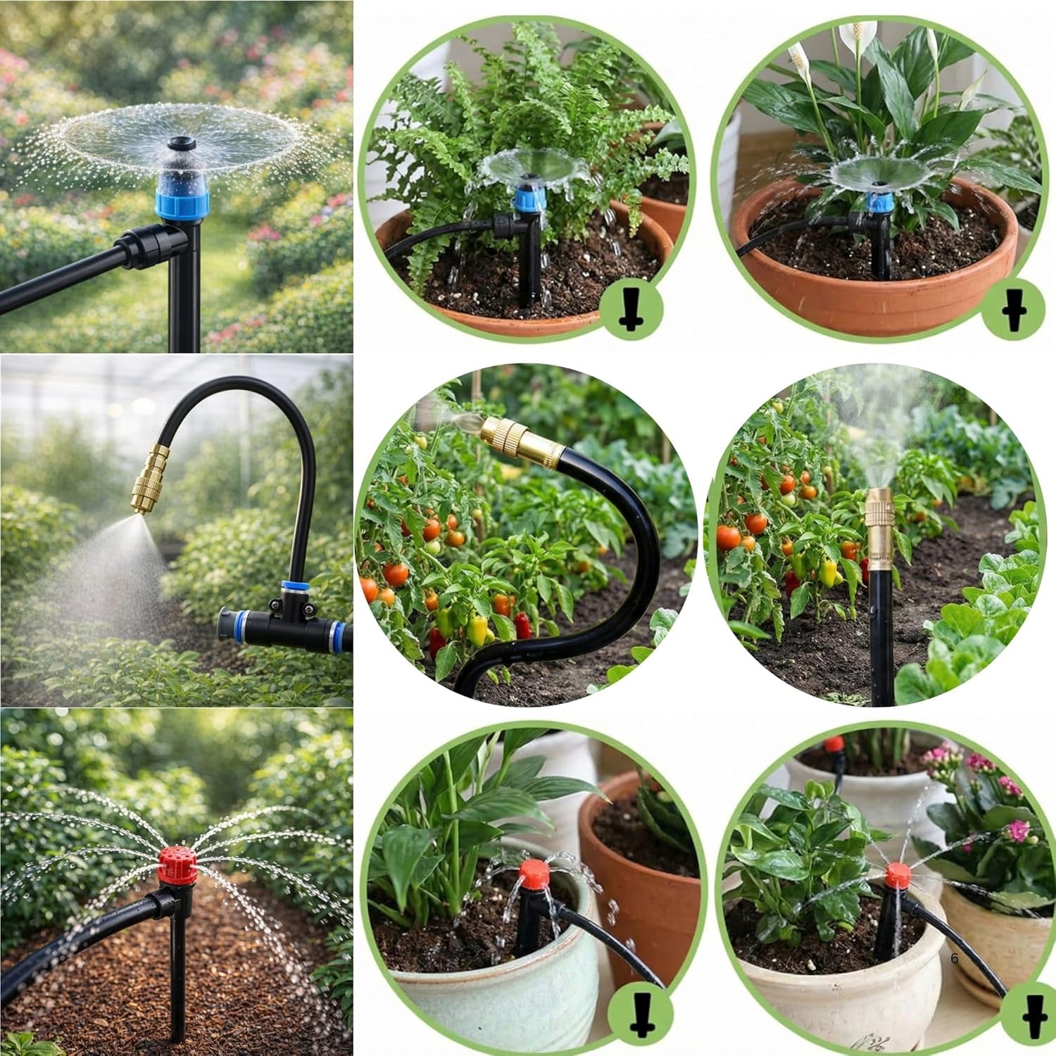 Thumbnail 2 de Drip Irrigation System for Garden Watering: 240FT Automatic Kit with Quick Connect 1/2"/12mm PE Tubing